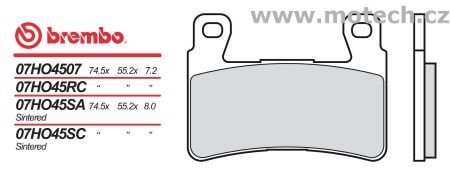 Brzdové destičky Brembo - BRM 07HO45SC - Kliknutím na obrázek zavřete