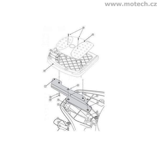 Montážní sada pro horní kufr - KE7300 - APRILIA Scarabeo 400-500 (06-12) - Kliknutím na obrázek zavřete