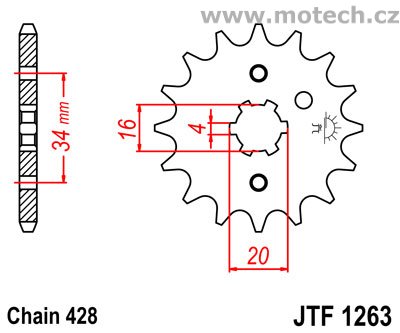 Kolečko JTF1263-14 pro: YAMAHA XT 125 - Kliknutím na obrázek zavřete