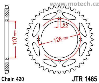 Rozeta JTA1465-46 pro: KAWASAKI KX 65/RM60 - Kliknutím na obrázek zavřete