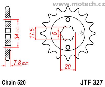 Kolečko JTF327-14 pro: HONDA XL 125 - Kliknutím na obrázek zavřete